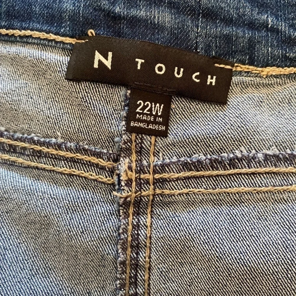 N Touch Bleu Light Wash Denim Womens Skirt 18 W Midi
